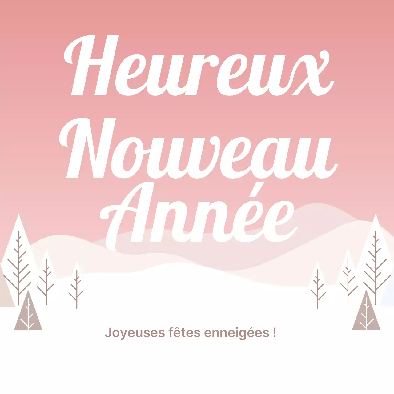 Voeux simples pour la nouvelle année en rose