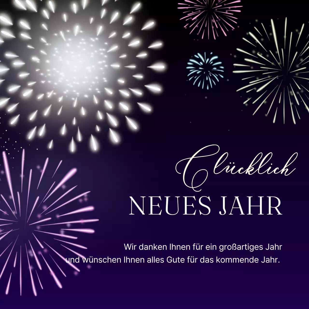 Marineblaue schicke Neujahrsgrüße