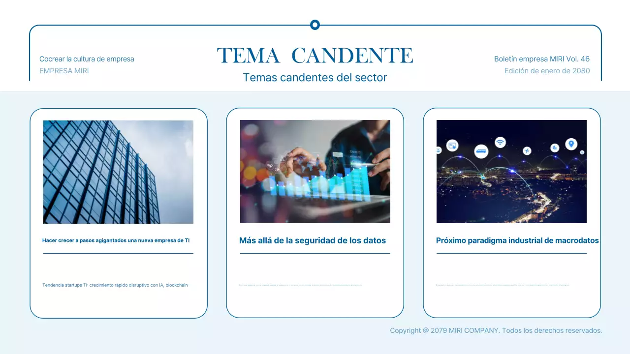 Promover la actualidad empresarial moderna azul