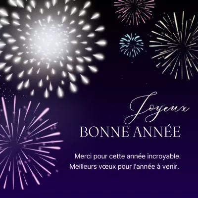 Voeux de bonne année bleu marine chic