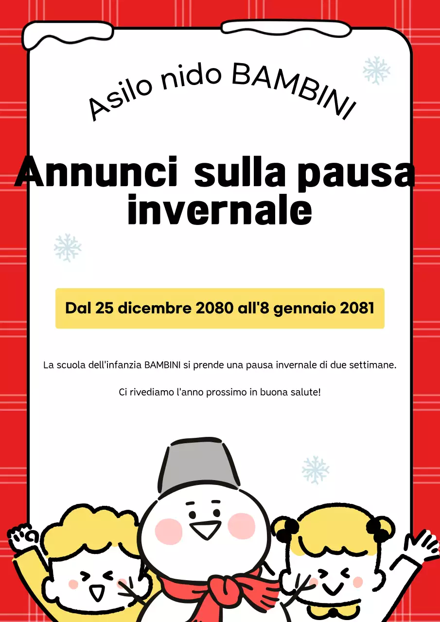 Annunci di vacanze in rosso