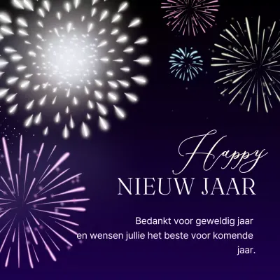 Marineblauwe chique nieuwjaarswensen