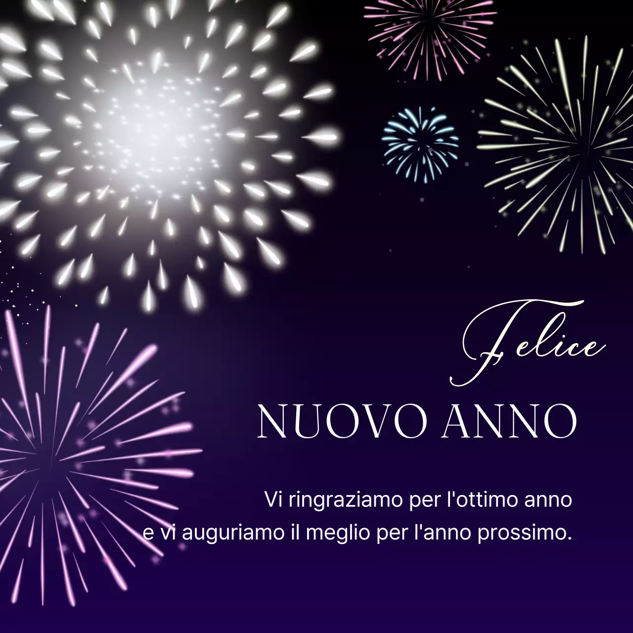 Auguri di buon anno in blu navy chic