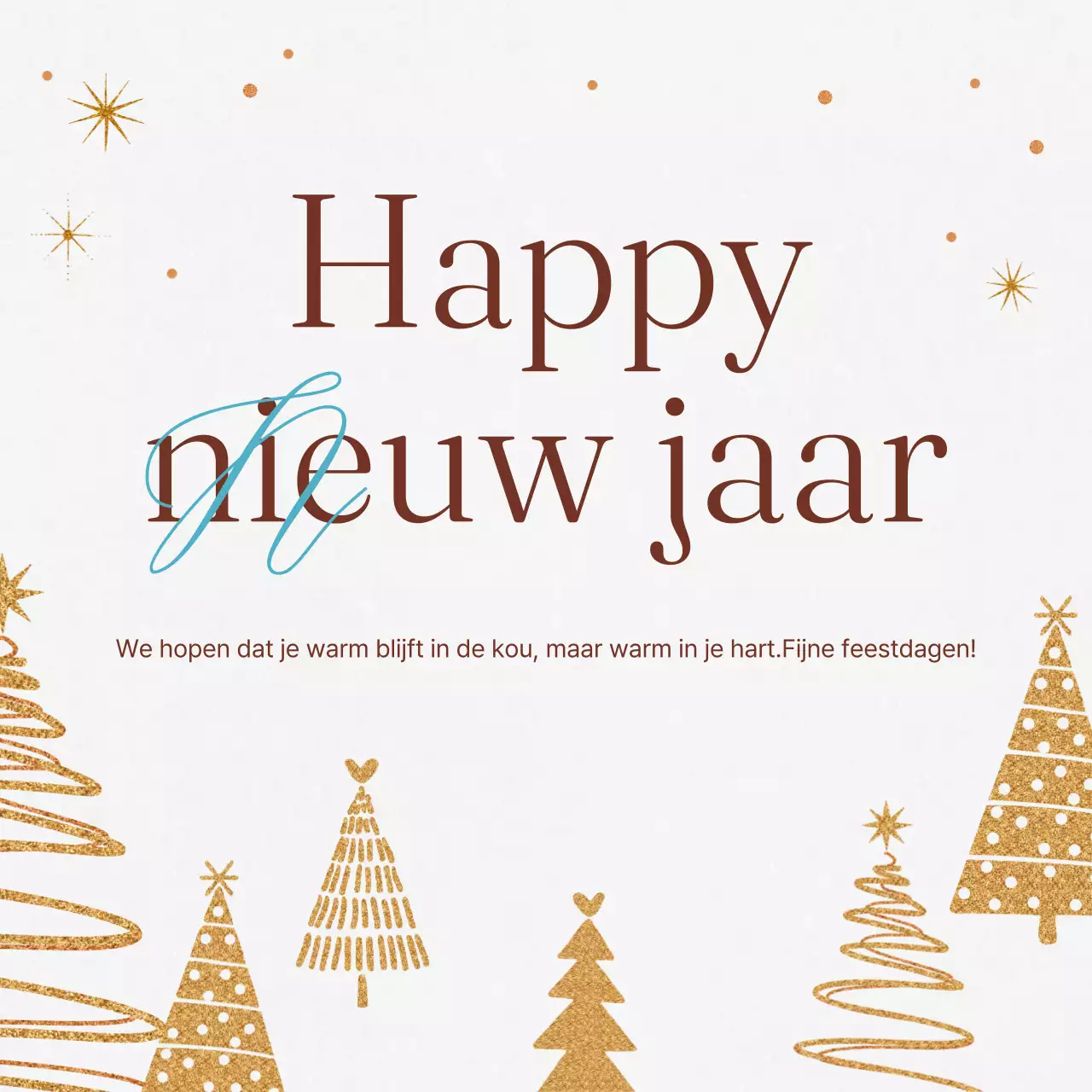 Wit Eenvoudig Nieuwjaarsfeest