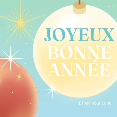 Vœux de Nouvel An modernes à la menthe