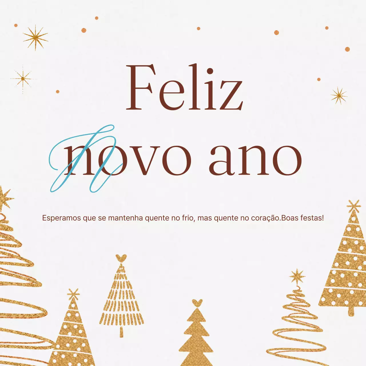 Branco Simples Ano Novo Festivo