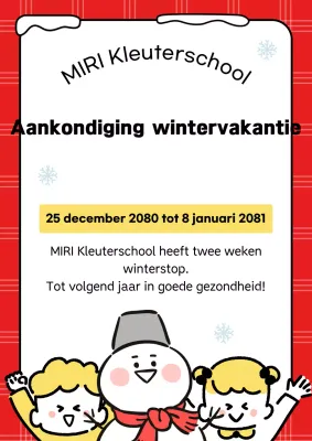 Rode vakantie aankondigingen