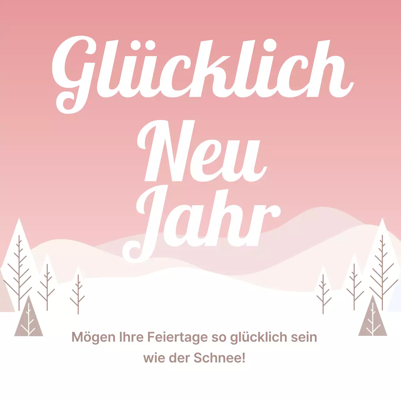 Pinke einfache Neujahrsgrüße