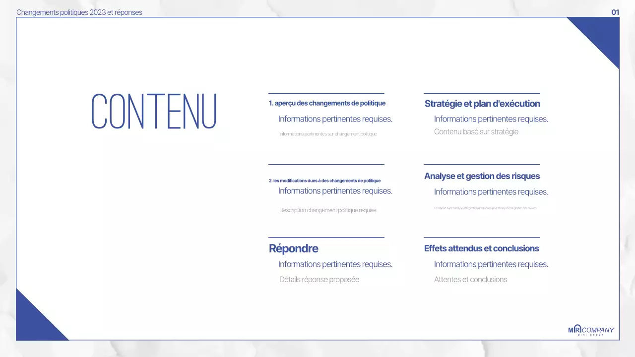 Documentation sur la politique de la modernité bleue