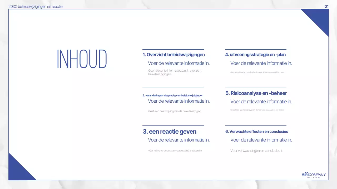 Blue Modern-beleidsdocumentatie