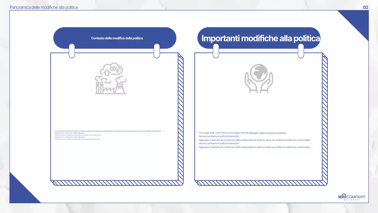 Documentazione della politica Blue Modern
