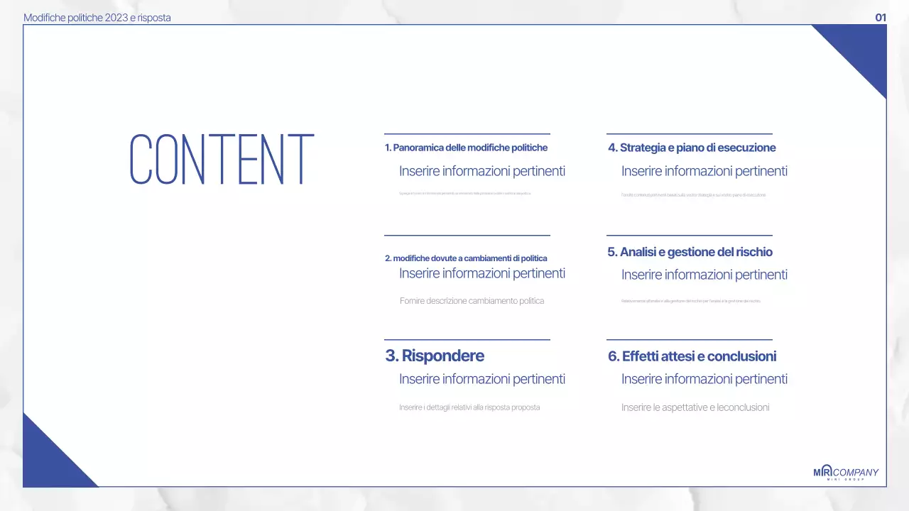 Documentazione della politica Blue Modern