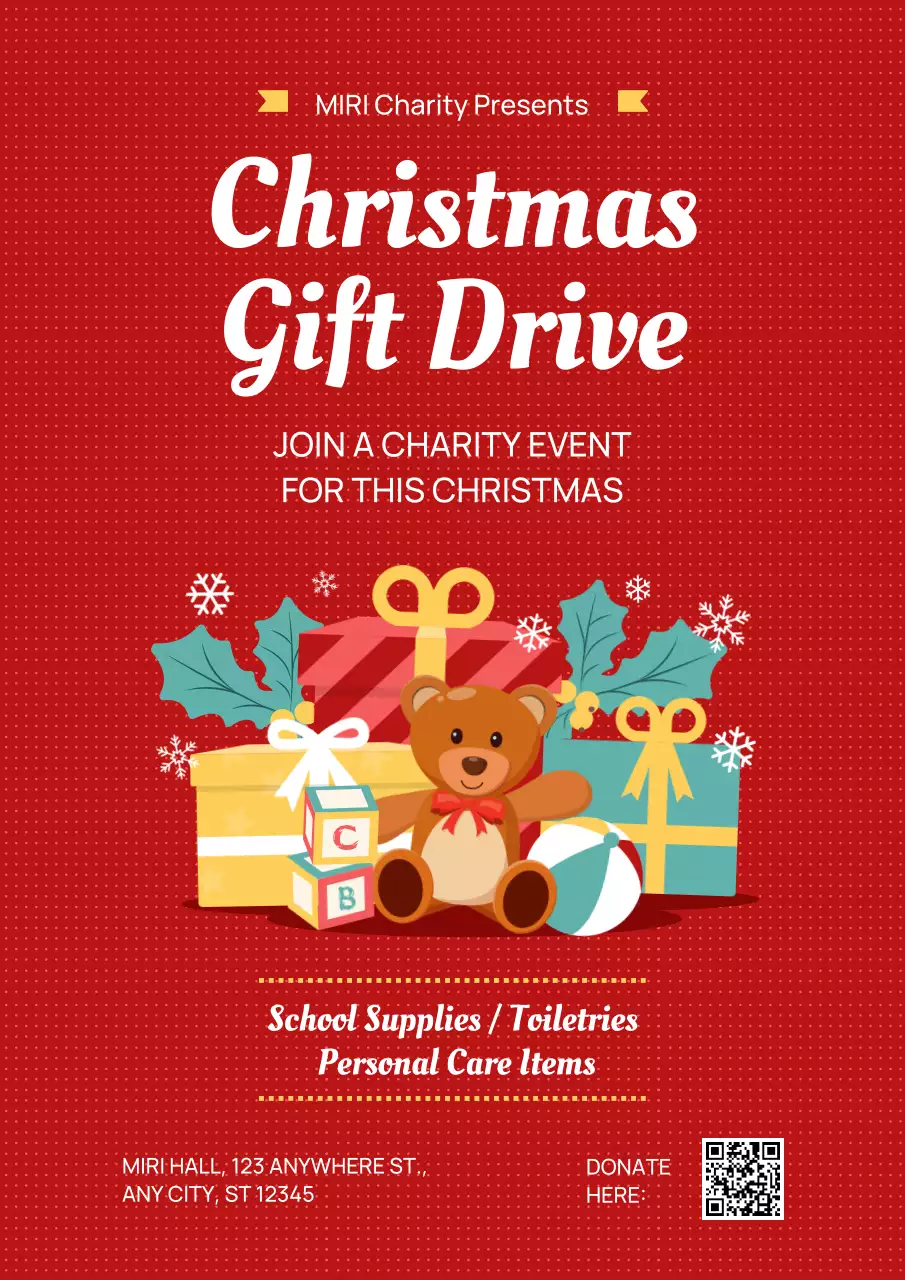 Red Traditional Charity Event Poster