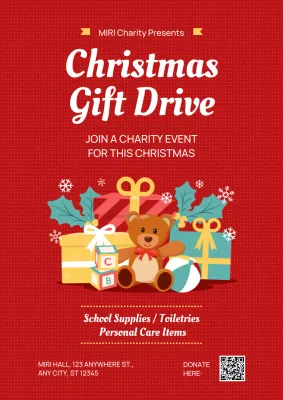 Red Traditional Charity Event Poster