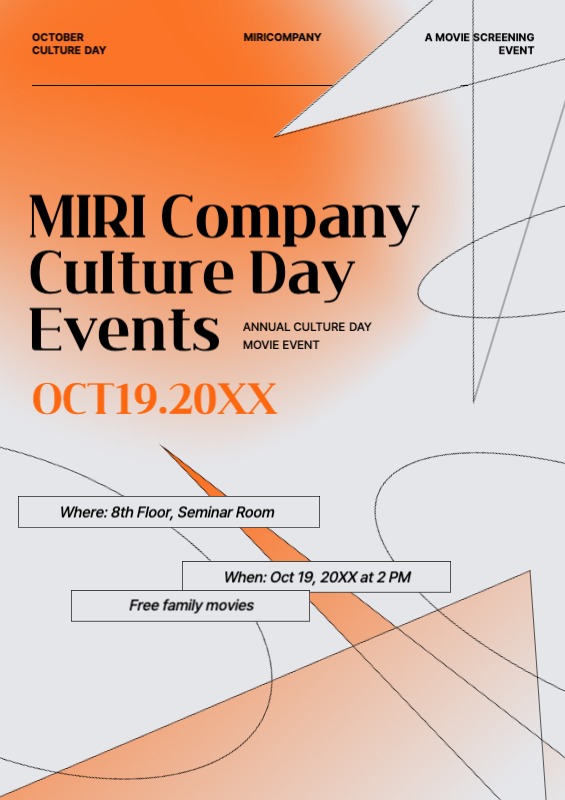 Orange Modern Culture Event Promotion Poster