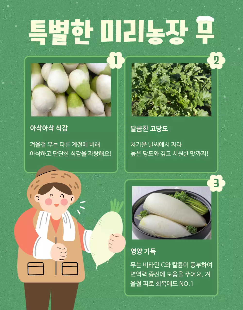 초록 아기자기한 농산물 홍보