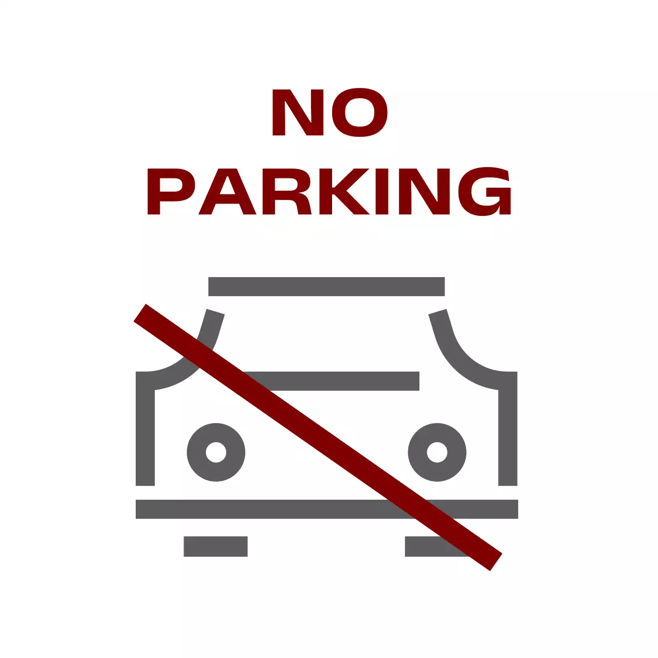 빨강 모던 주차금지 안내