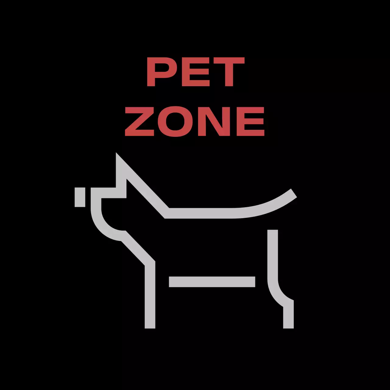 빨강 모던 주차금지 안내