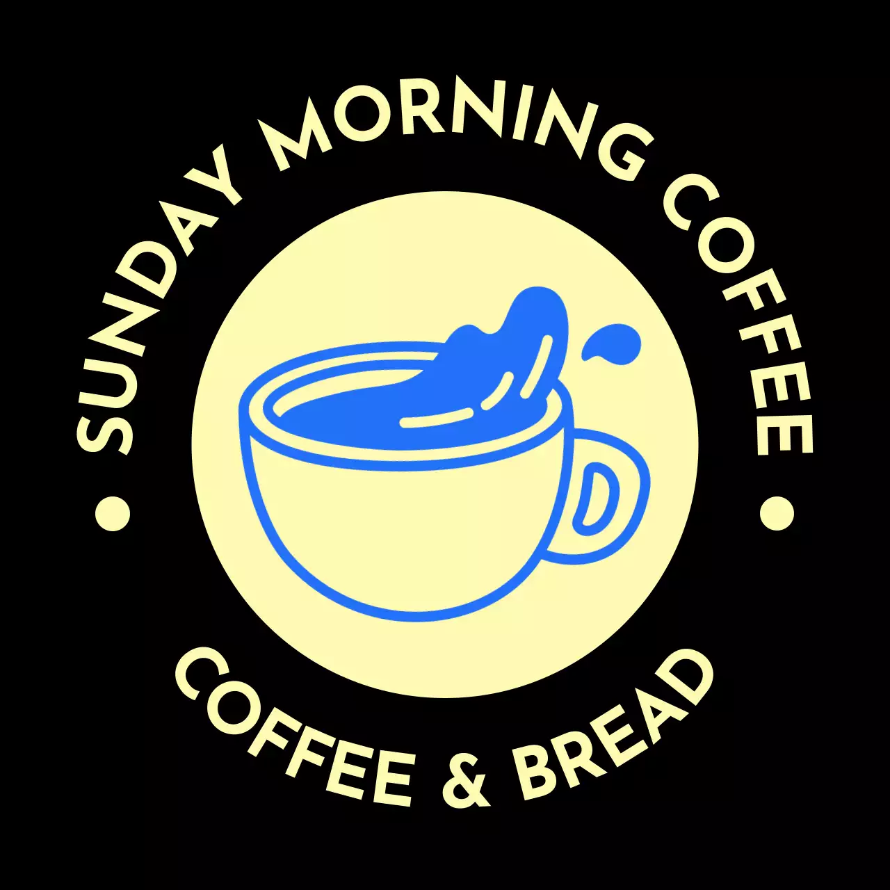 파랑 심플 커피 로고