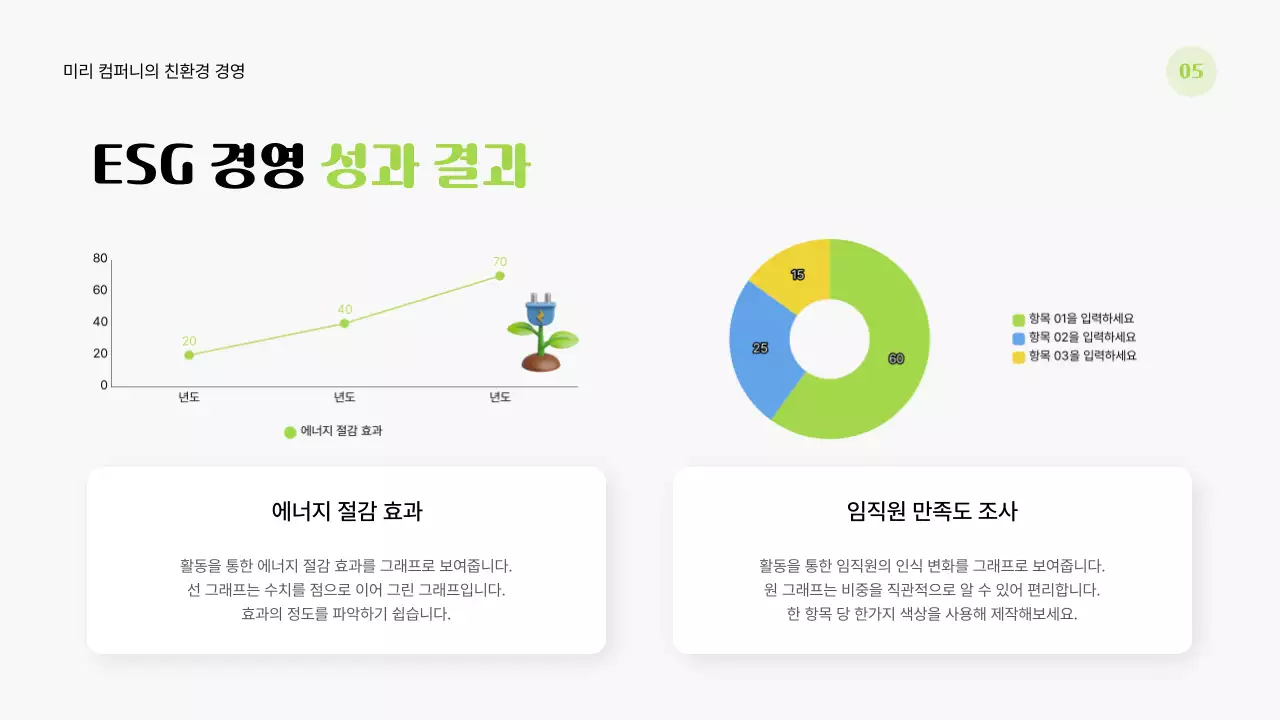 초록 모던 환경 보고서