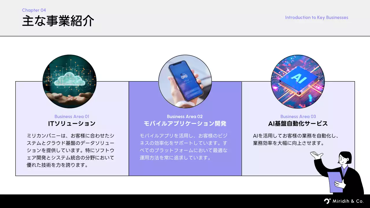 紫 モダン 会社紹介 プレゼンテーション