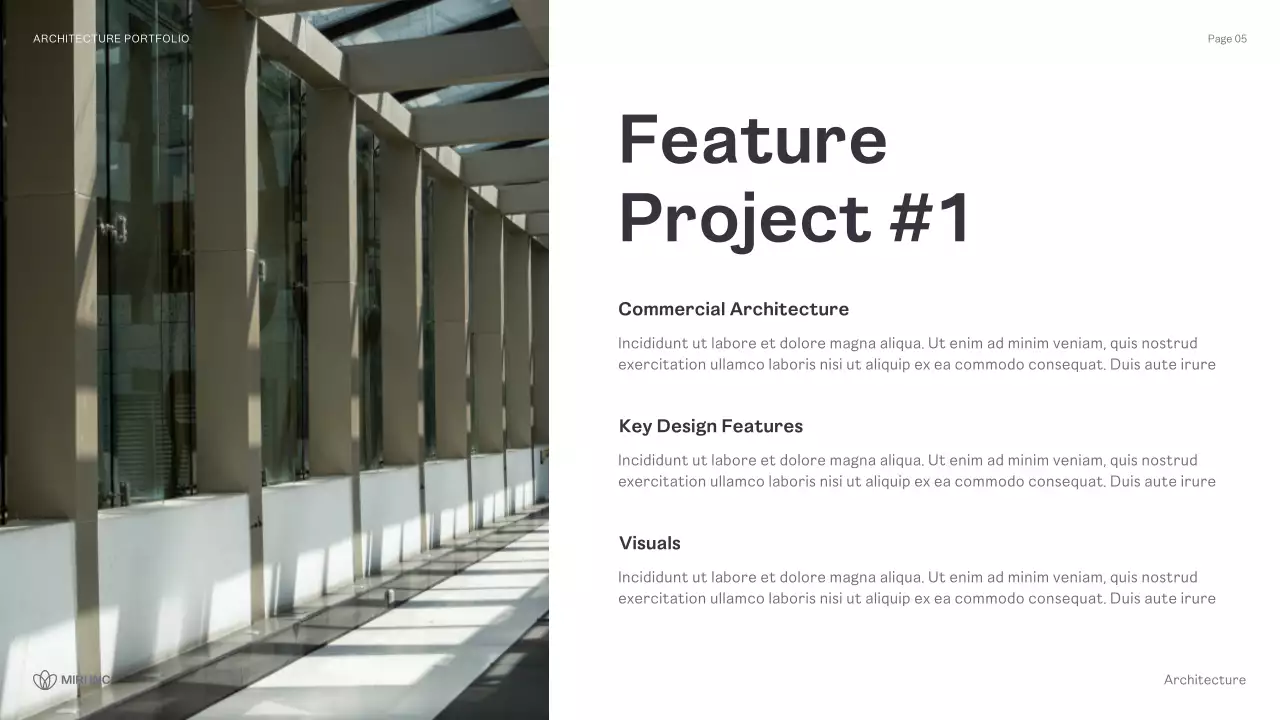 Presentasi Portofolio Arsitektur Modern Hitam