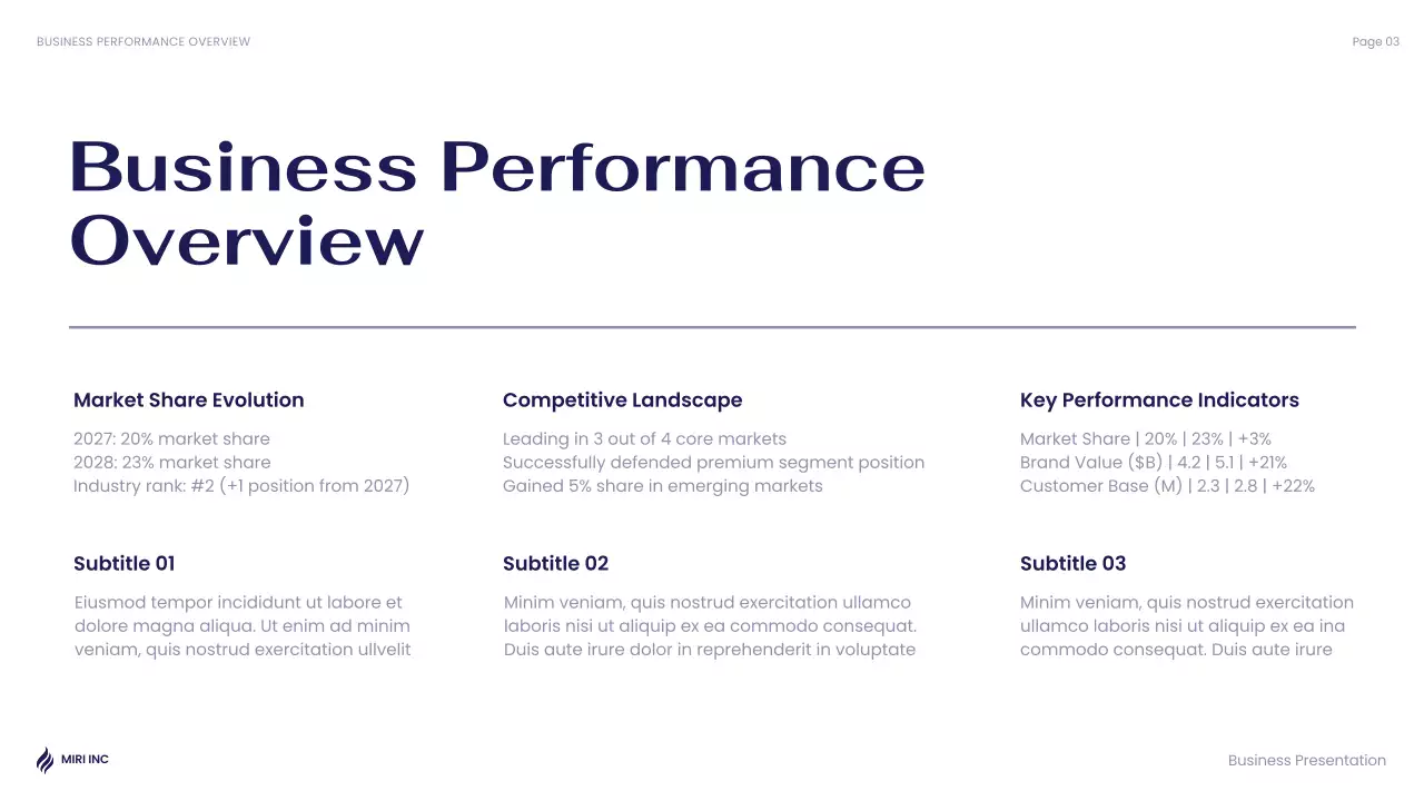 Navy Professional Business Presentation