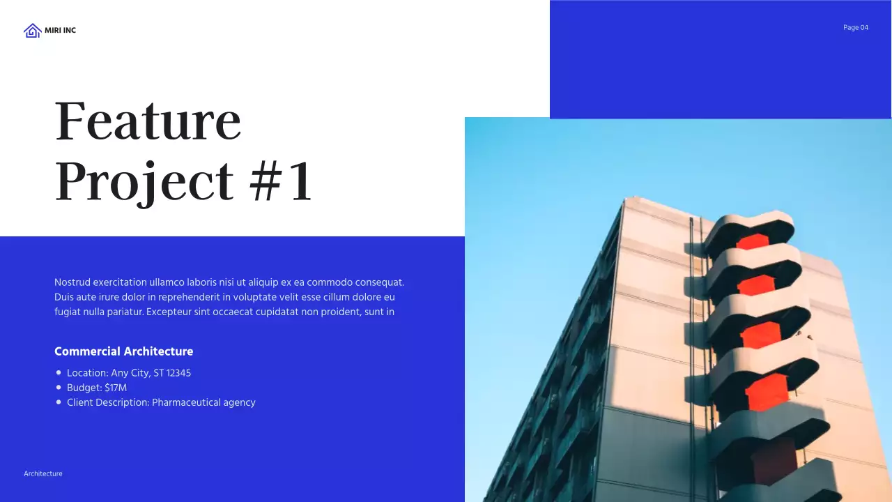 Blue Modern Architecture Portfolio Presentation