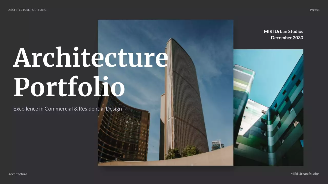 Black Modern Architecture Portfolio Presentation