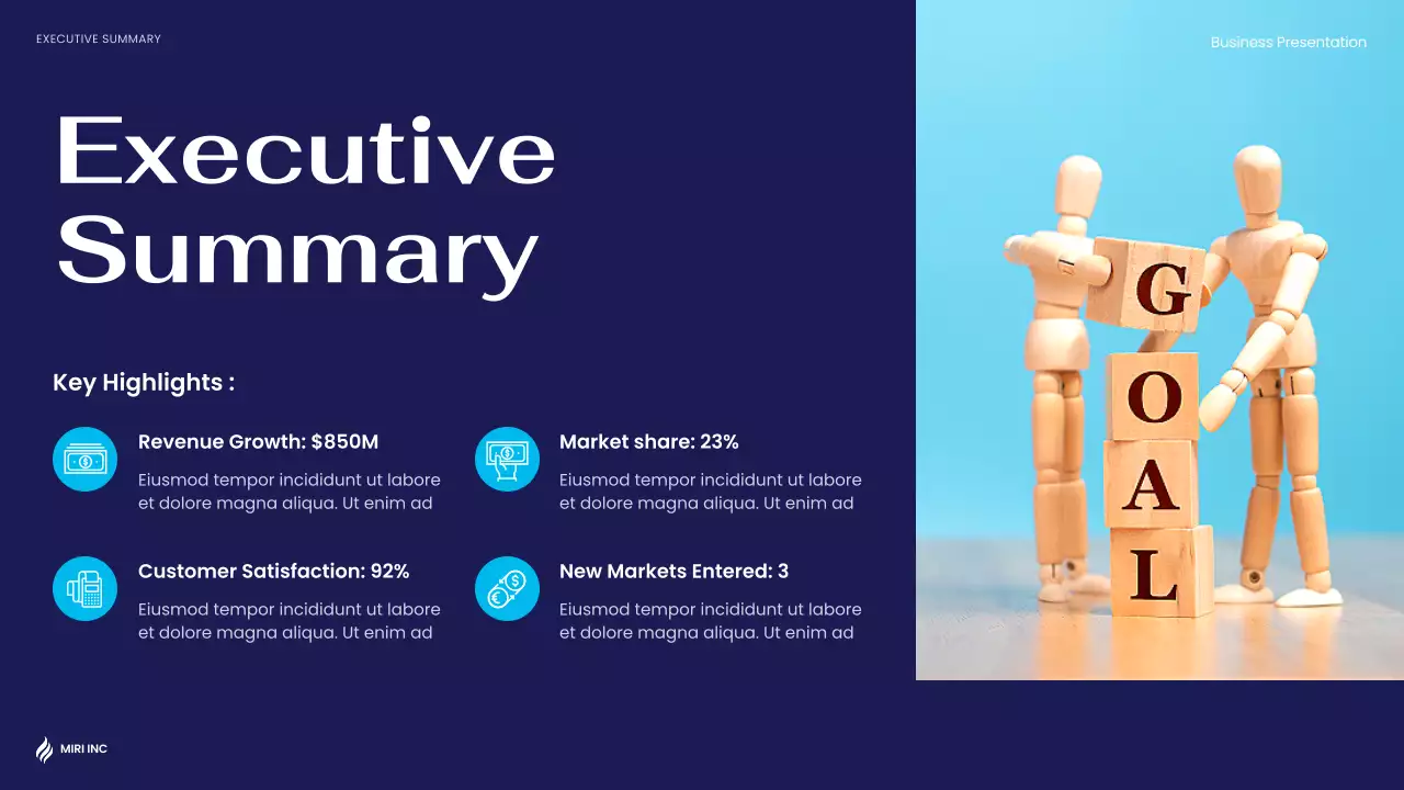 Navy Professional Business Presentation