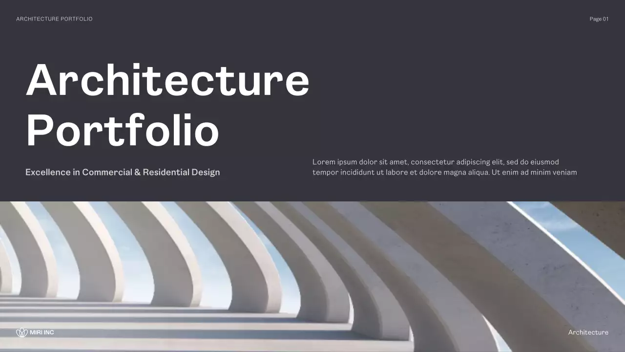 Black Modern Architecture Portfolio Presentation