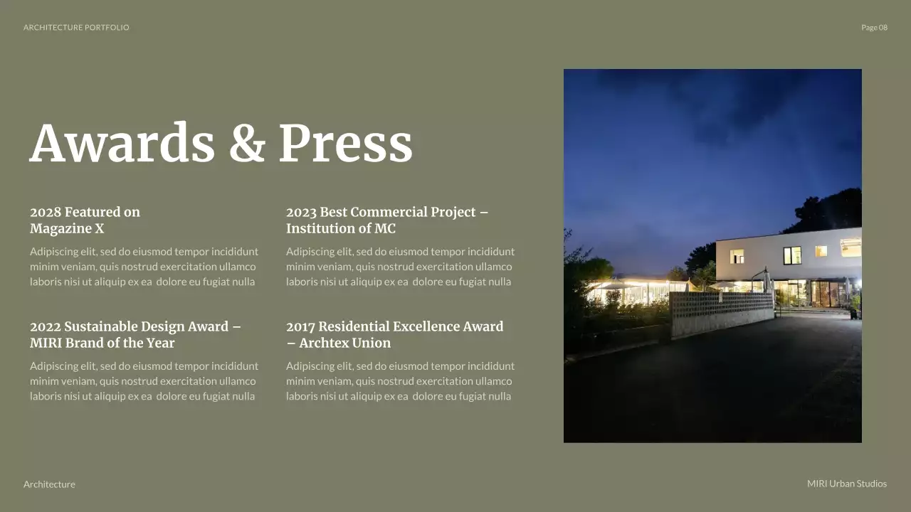 Black Modern Architecture Portfolio Presentation