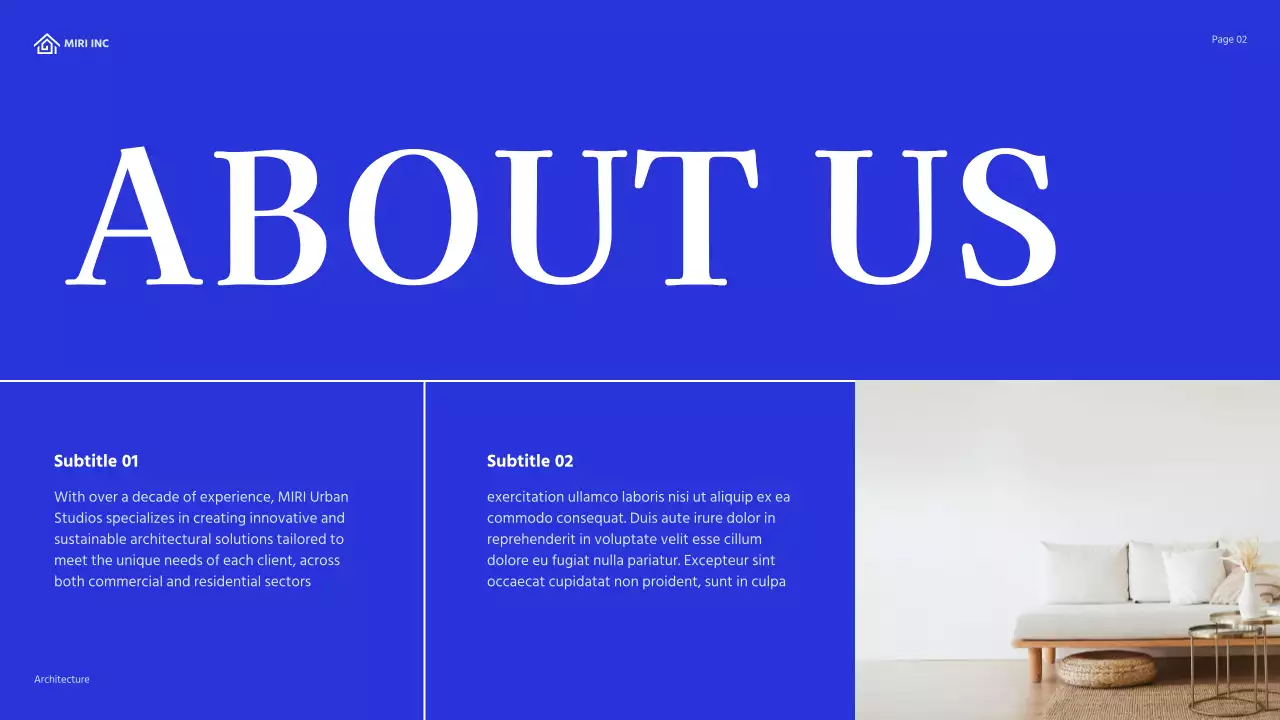 Blue Modern Architecture Portfolio Presentation