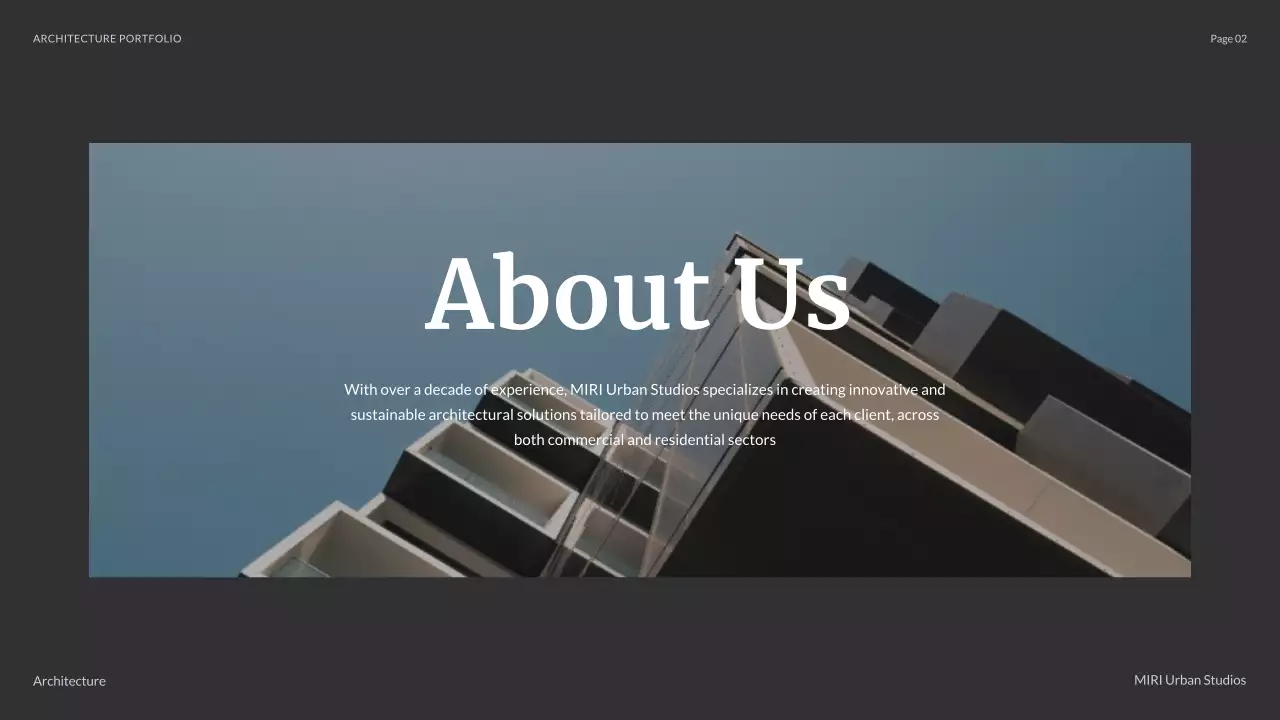 Black Modern Architecture Portfolio Presentation