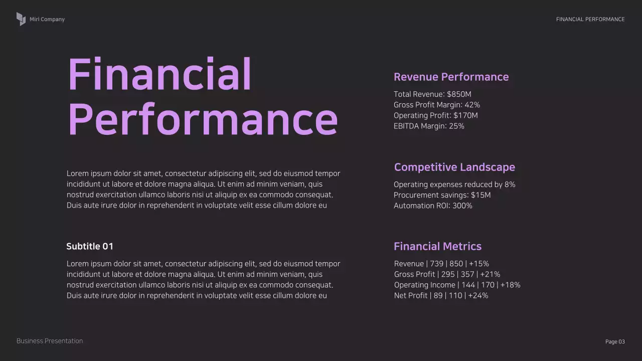 Purple Professional Business Presentation
