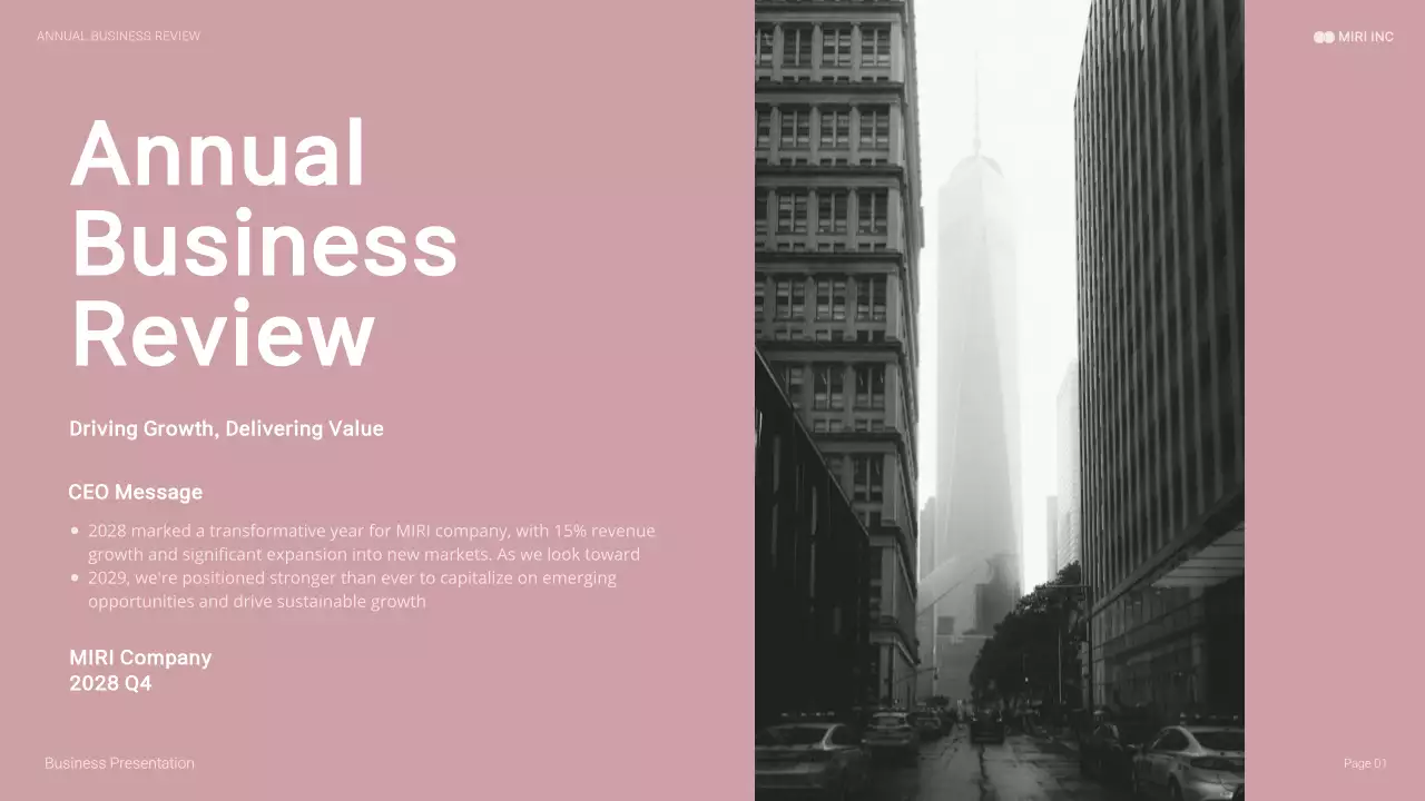 Pink Modern Business Report Presentation