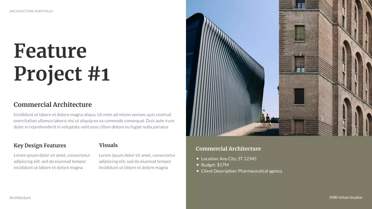 Black Modern Architecture Portfolio Presentation