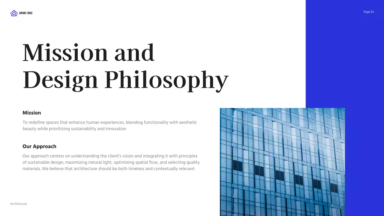 Blue Modern Architecture Portfolio Presentation