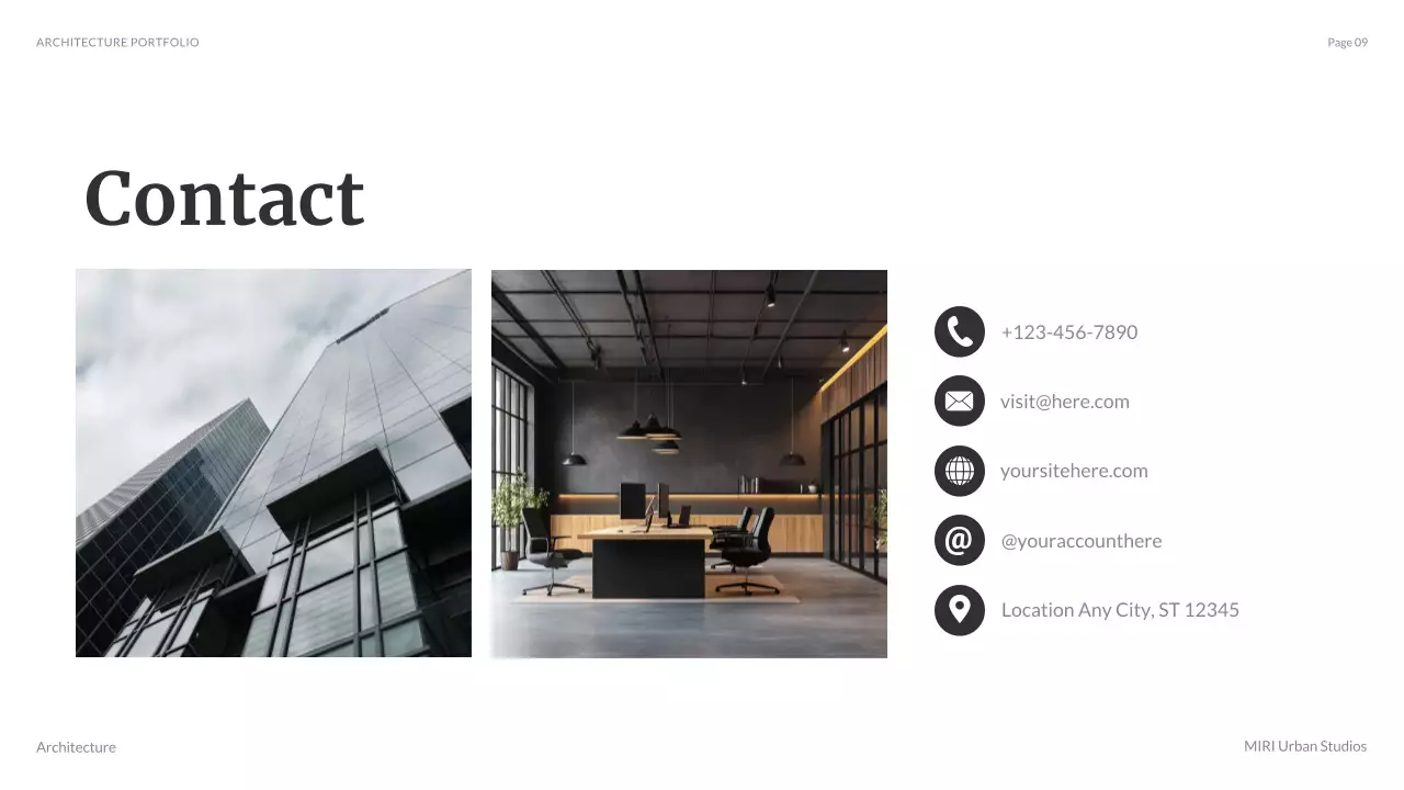 Black Modern Architecture Portfolio Presentation