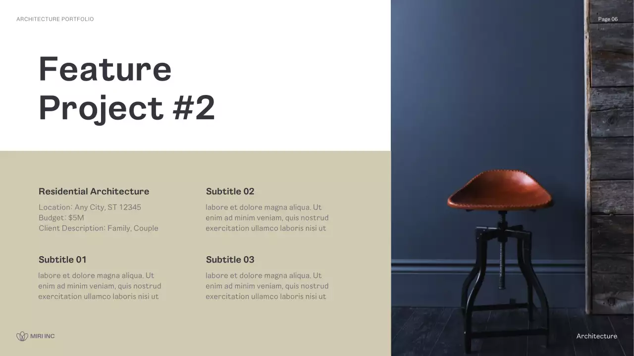 Presentasi Portofolio Arsitektur Modern Hitam