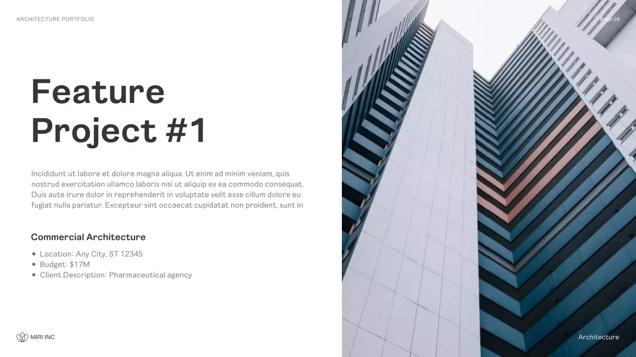 Presentasi Portofolio Arsitektur Modern Hitam