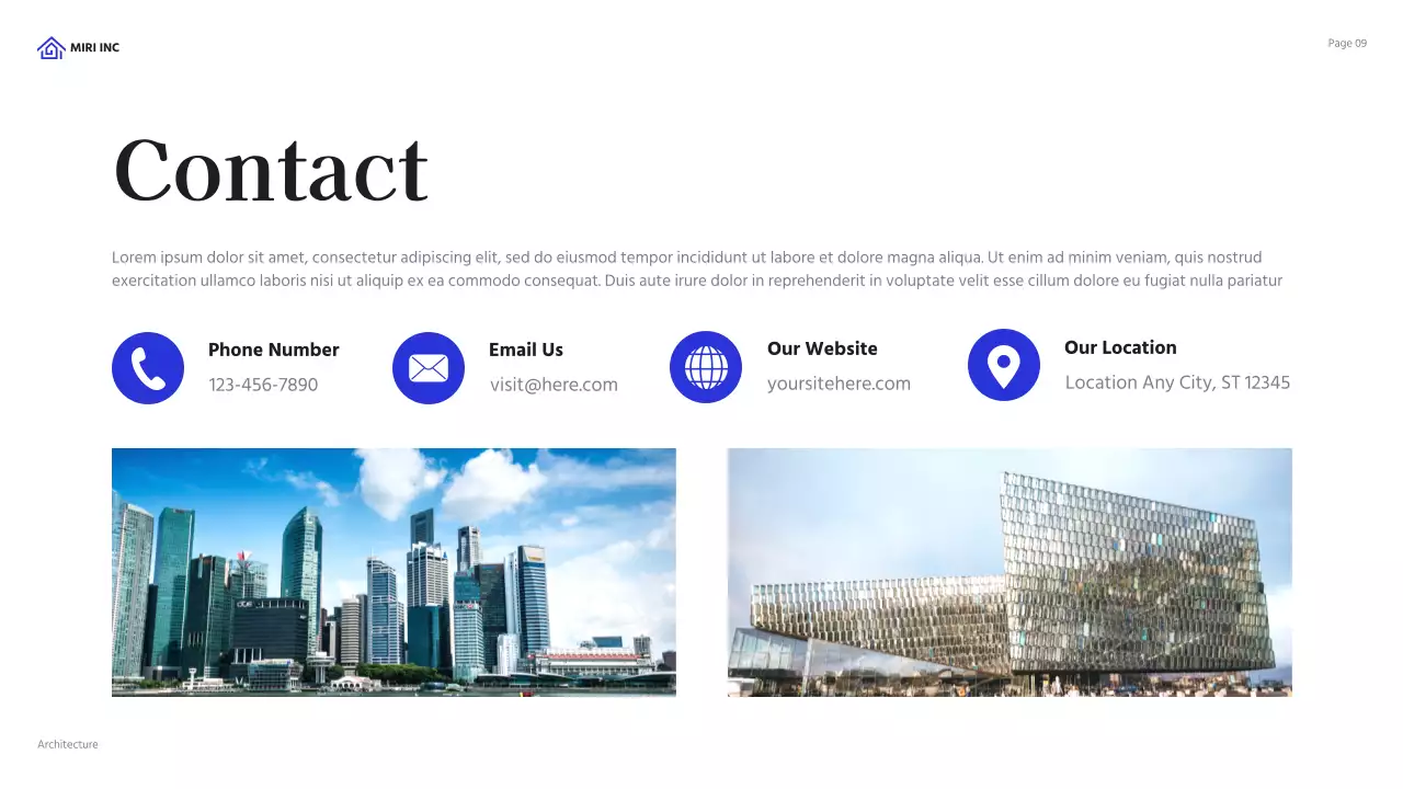 Blue Modern Architecture Portfolio Presentation