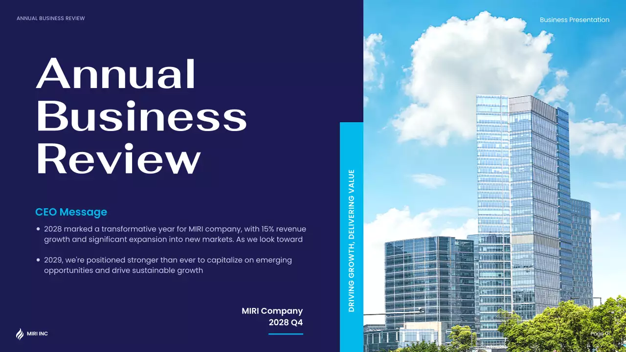 Navy Professional Business Presentation