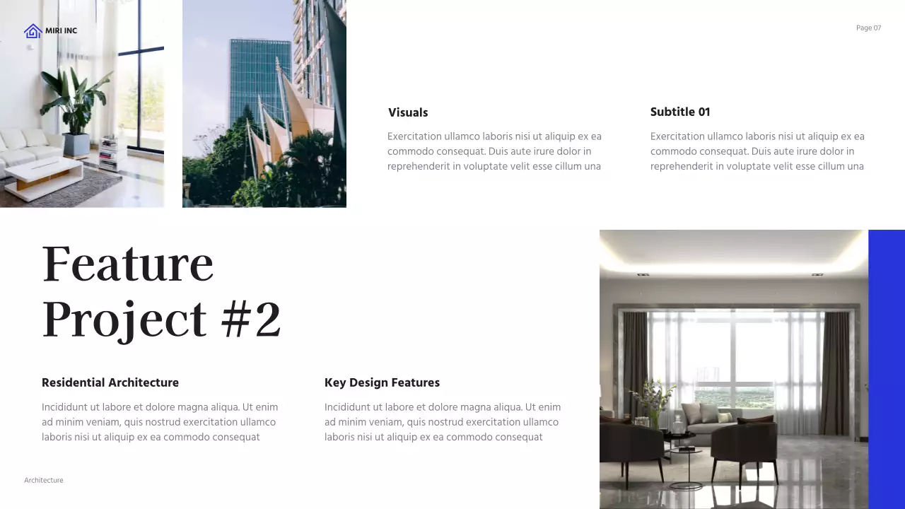 Blue Modern Architecture Portfolio Presentation