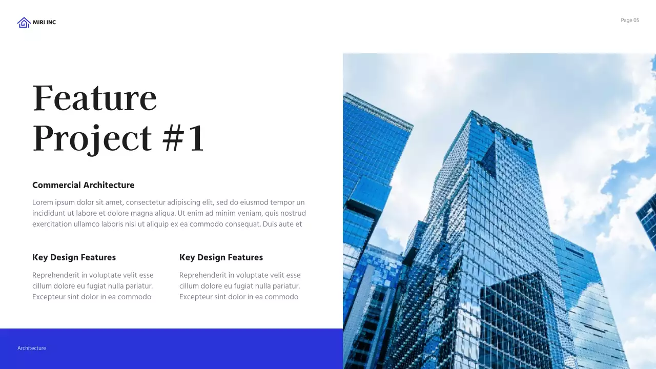 Blue Modern Architecture Portfolio Presentation