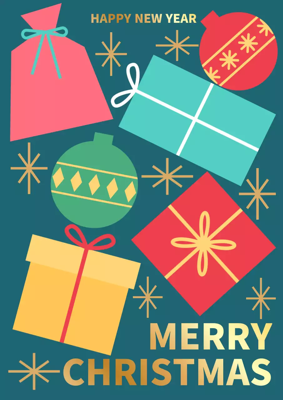 초록 레트로 크리스마스 카드