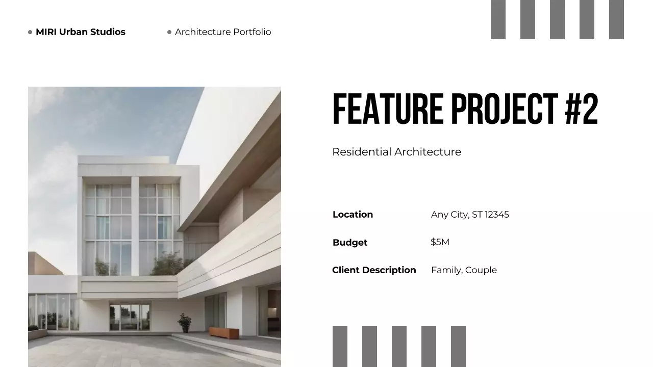 Presentasi Portofolio Arsitektur Modern Abu-abu