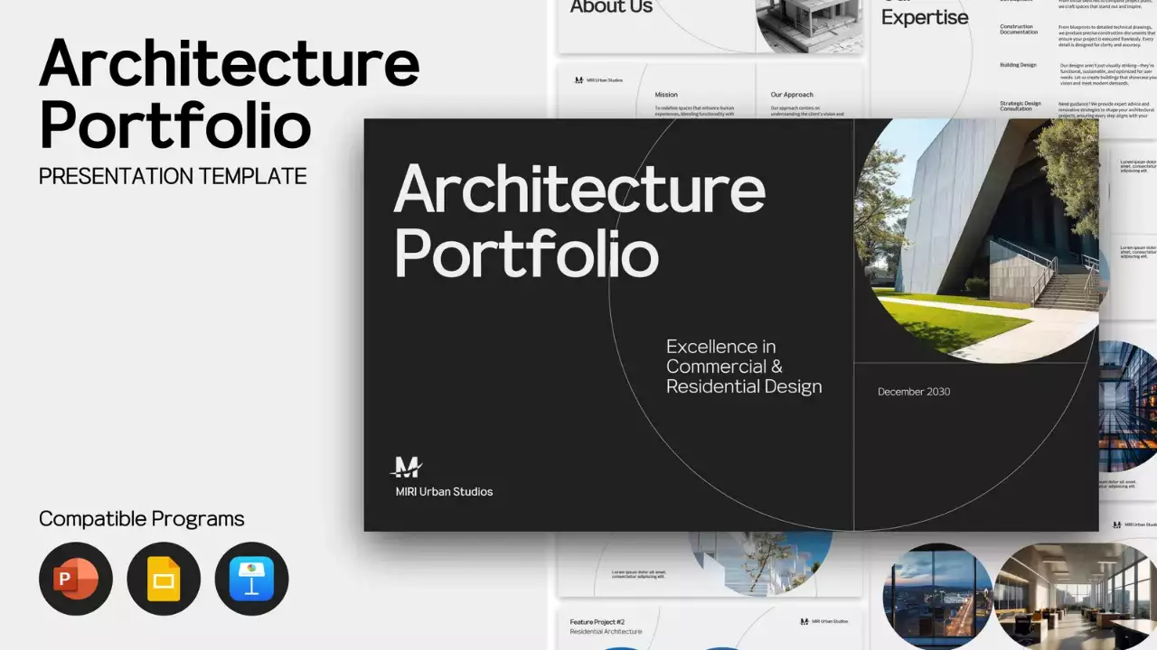 Black Modern Architecture Portfolio Presentation