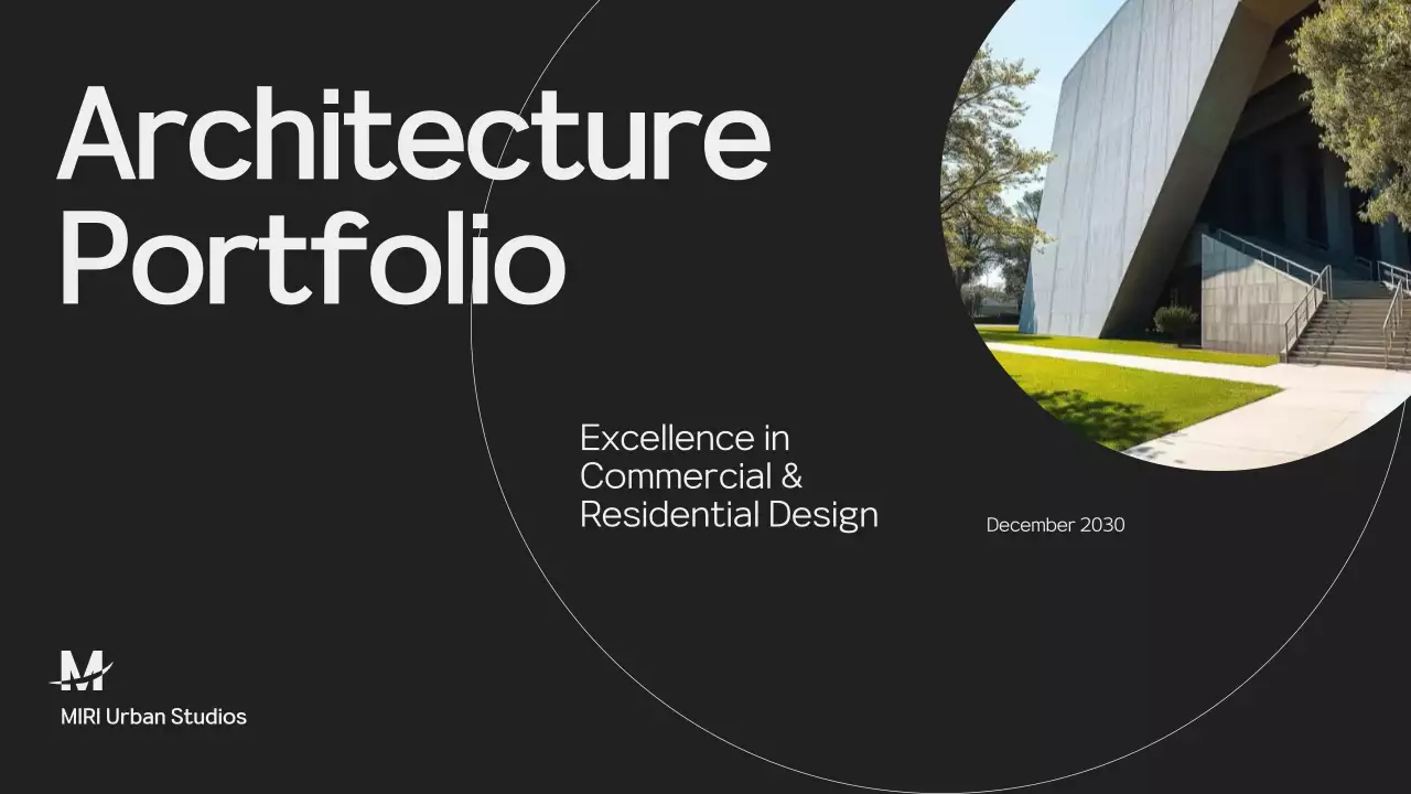 Black Modern Architecture Portfolio Presentation