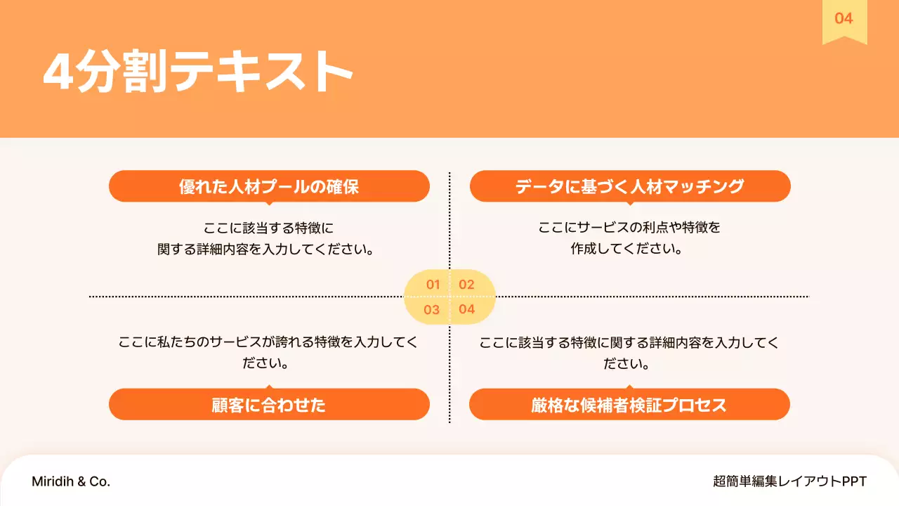 オレンジ シンプル 計画書 プレゼンテーション